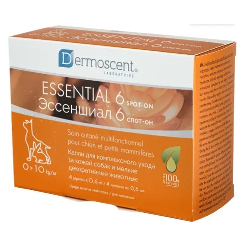 Эссеншиал 6 спот-он для собак и мелких декоративных животных 4 пипетки