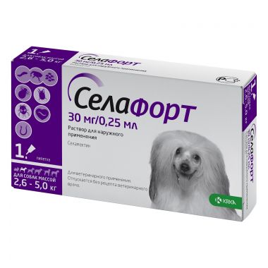 Селафорт 30 мг капли для собак 2,6-5,0 кг 1 пипетка