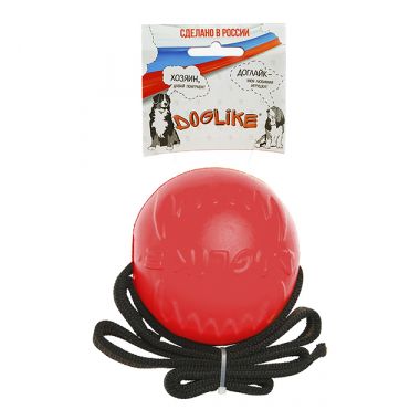 DOGLIKE Мяч с лентой большой для собак коралловый