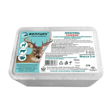 Фелуцен лизунец солевой универсальный для сельскохозяйственных и диких животных 3 кг