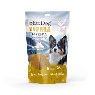 EliteDog Instinct Treats нарезка из курицы лакомство для собак 80 г