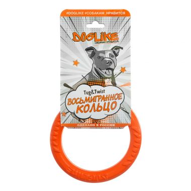 DOGLIKE Снаряд Tug & Twist DL крохотный для собак оранжевый