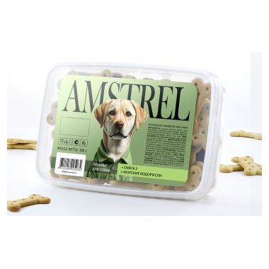 Амстрел печенье с Омега 3 и морскими водорослями 200 г