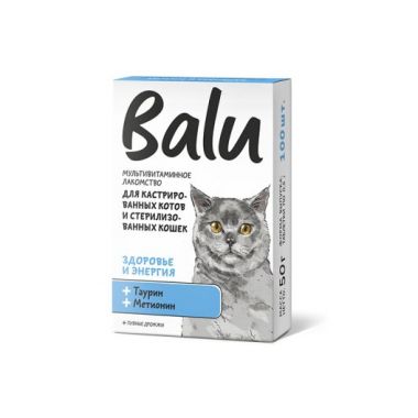 Balu Здоровье и энергия лакомство для кастрированных котов и стерилизованных кошек 100 таблеток