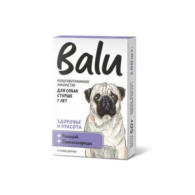 Balu Здоровье и красота лакомство для собак старше 7 лет 100 таблеток