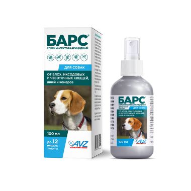 Барс спрей от блох и клещей для собак 100 мл