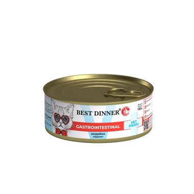 Best Dinner Exclusive Vet Profi Gastrointestinal ветдиета для кошек и котят с индейкой 100 г