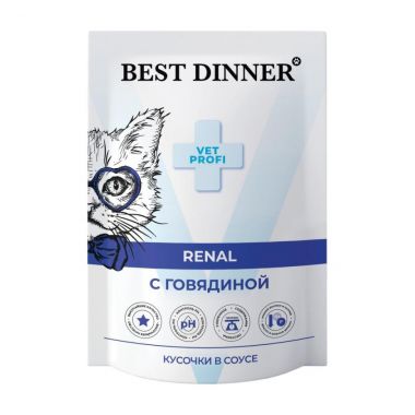 Best Dinner Vet Profi Renal корм для кошек с говядиной 85 г