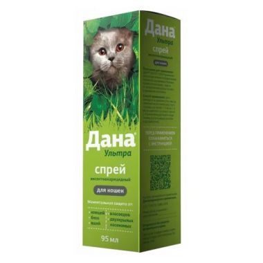 Дана Ультра спрей от блох, клещей и комаров для кошек 95 мл