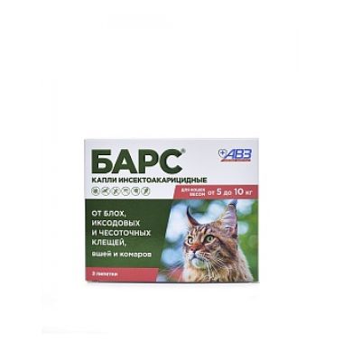 Барс капли инсектоакарицидные для кошек до 5 кг 1 пипетка