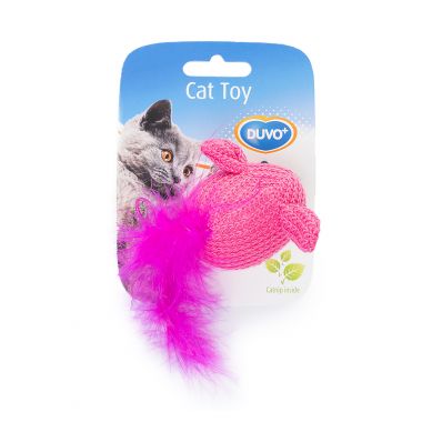 Дувоплюс Мышка с хвостом из перьев игрушка для кошек