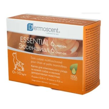 Эссеншиал 6 спот-он для собак и мелких декоративных животных 4 пипетки