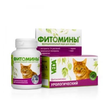 Фитомины с урологическим фитокомплексом для кошек 100 таблеток