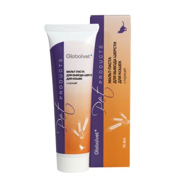 Глобалвет мальт-паста с курицей для выведения шерсти для кошек 75 мл