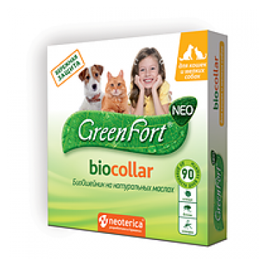 ГринФорт Нео биоошейник от блох, клещей и комаров для кошек и собак мелких пород