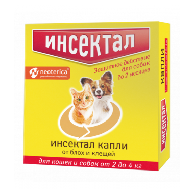 ИНСЕКТАЛ капли инсектоакарицидные для кошек и собак 2-4 кг 