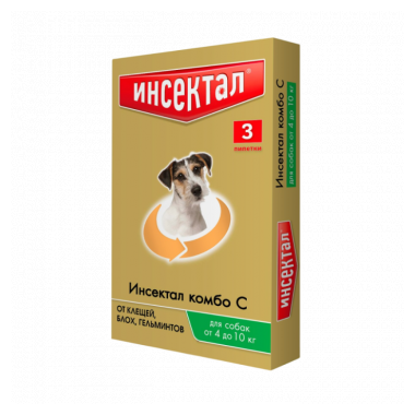 Инсектал Комбо С капли для собак 4-10 кг 3 пипетки