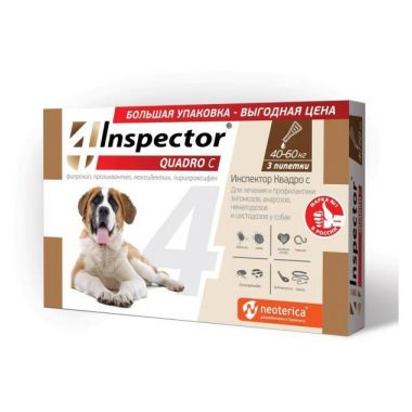 Инспектор Квадро С капли для собак 40-60 кг