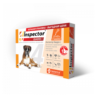 Inspector QUADRO C капли для собак 25-40 кг 1 пипетка