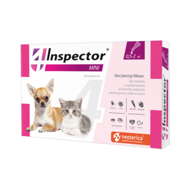 Инспектор Мини Капли для кошек и cобак весом 0,5-2 кг