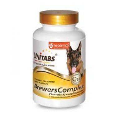 Unitabs Пивные дрожжи для собак крупных пород 100 таблеток